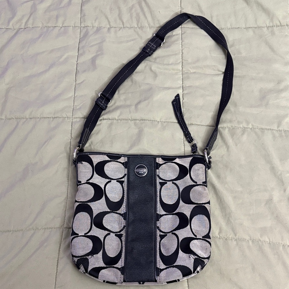 Vintage Coach Black and Gray shoulder bag